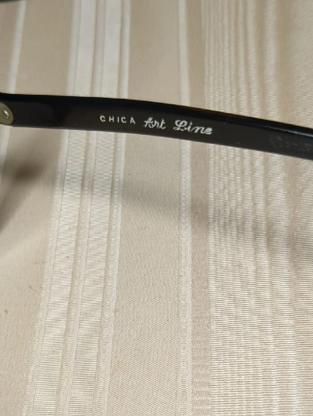 Vintage 50s Rhinestone Cat-Eye Glasses Chica Art Line France Black